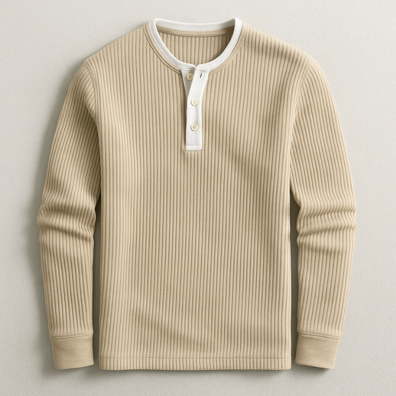 Luca | Waffle Knit Long Sleeve of Refined Comfort