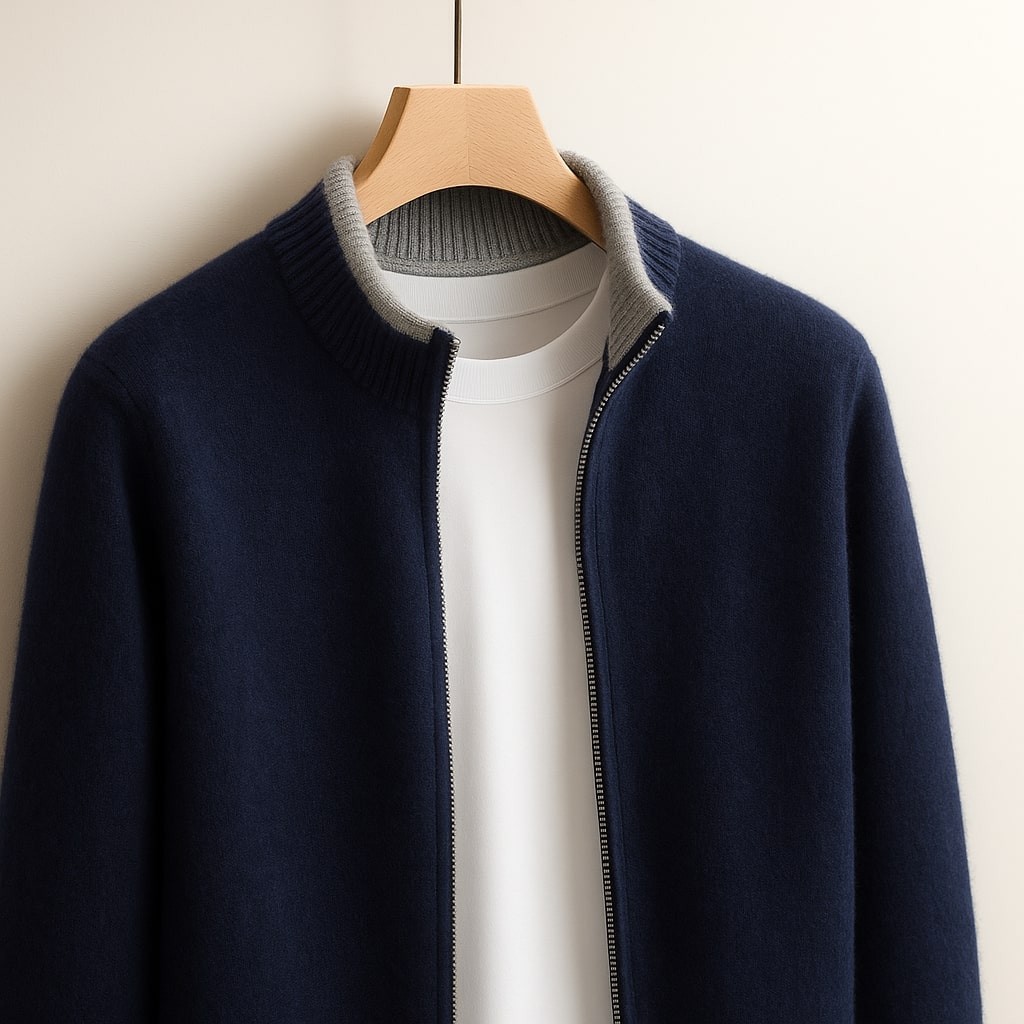 Modern Minimal Zip Cardigan