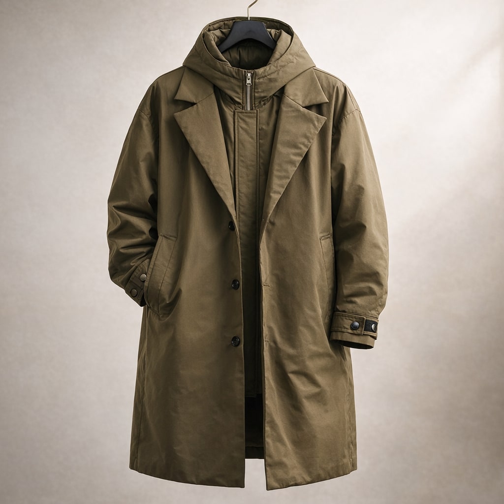 Layered Cold-Weather Overcoat