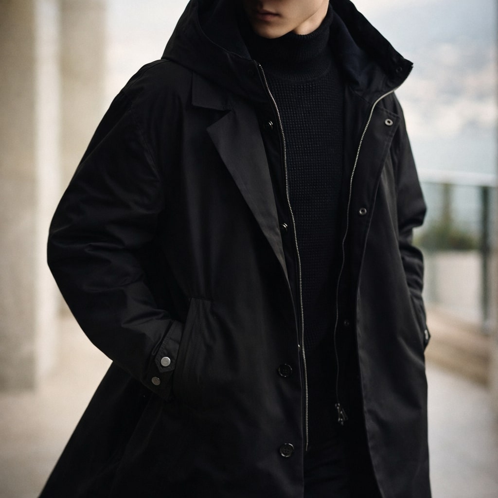 Layered Cold-Weather Overcoat