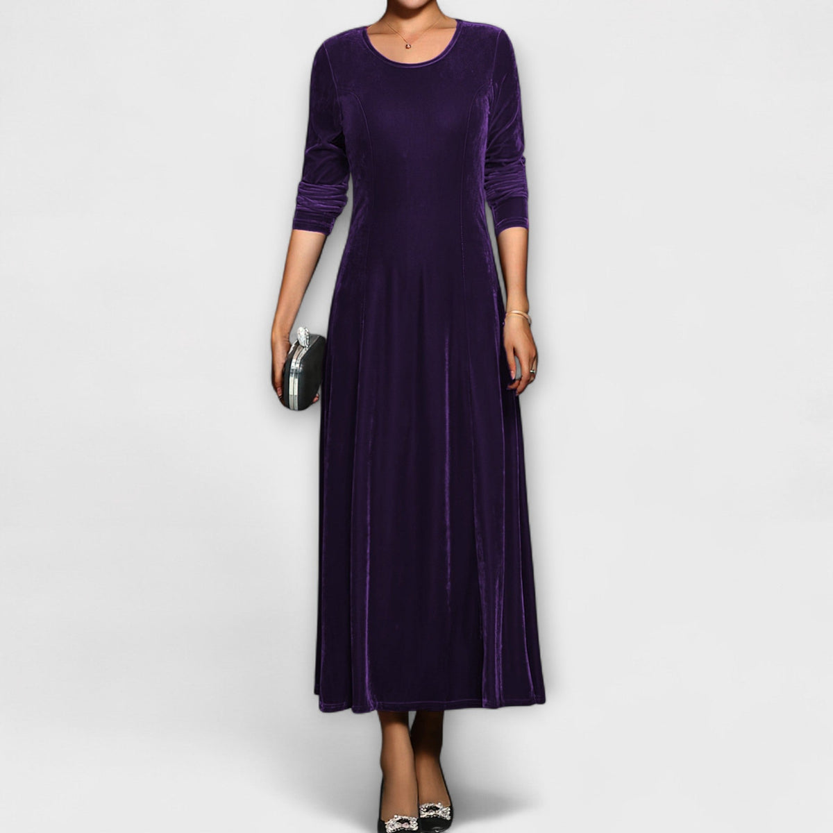 Lucienne | Timeless Velvet A-Line Dress