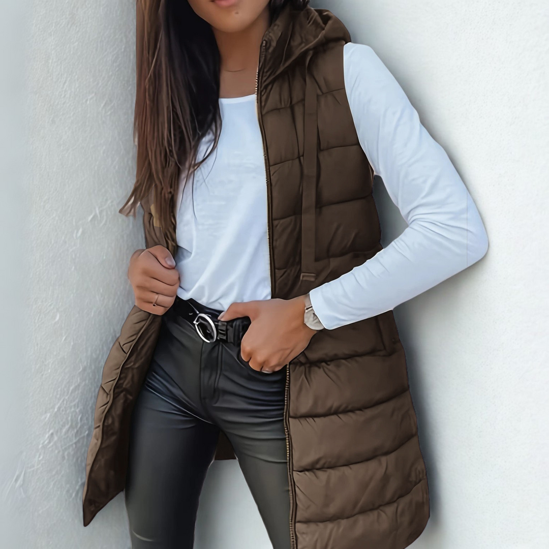 Mitchelle | Casual Long Sleeveless Puffer Vest