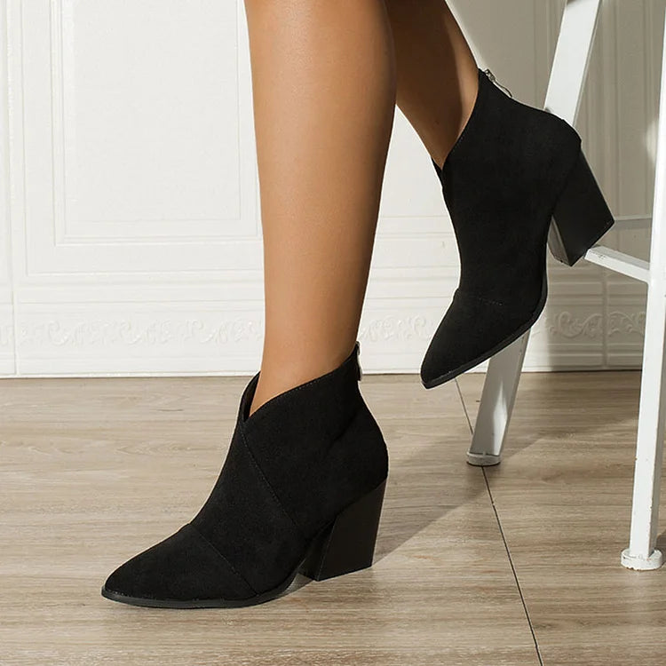 Hailey | Pointed Ankle Boot With Suede Effect