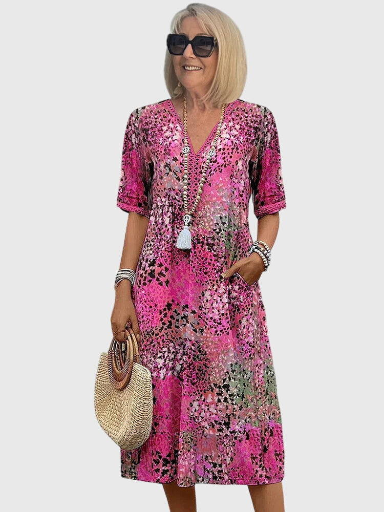 Lainey | Romantic Soft-Floral Belly-Cover Midi