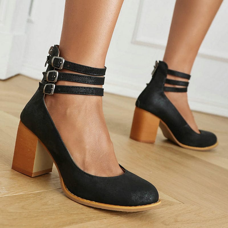 Vivienne | Triple Buckle Heels