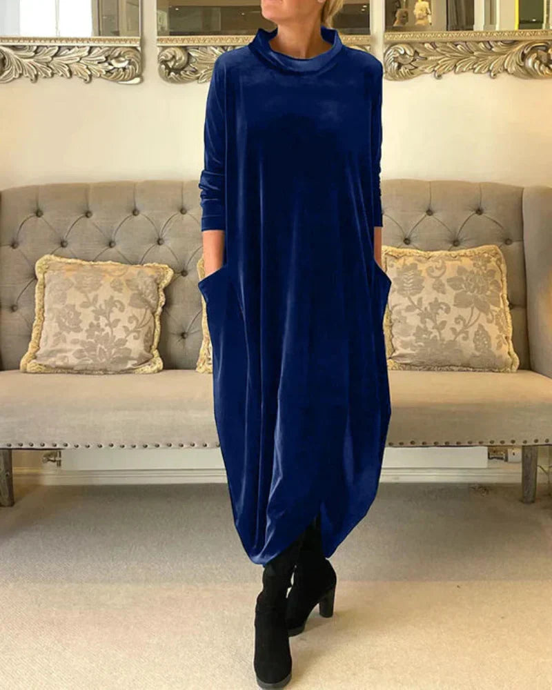 Elspeth | Cozy Draped Maxi Dress