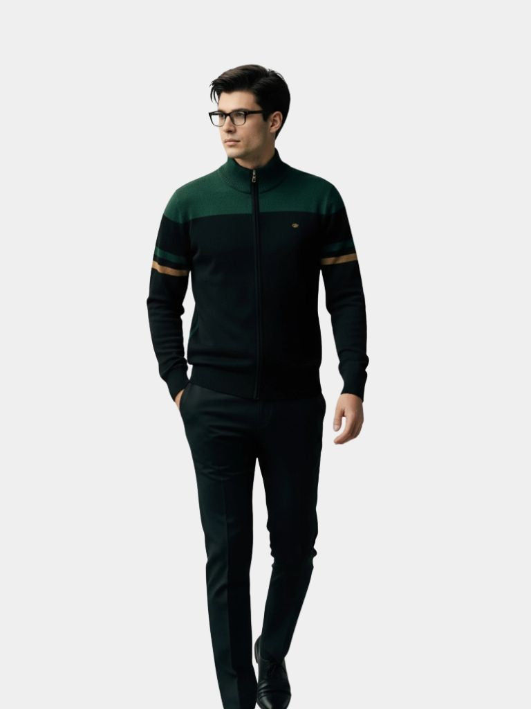 Wystan | Cardigan Sweater Zipper Standing Collar Knitwear