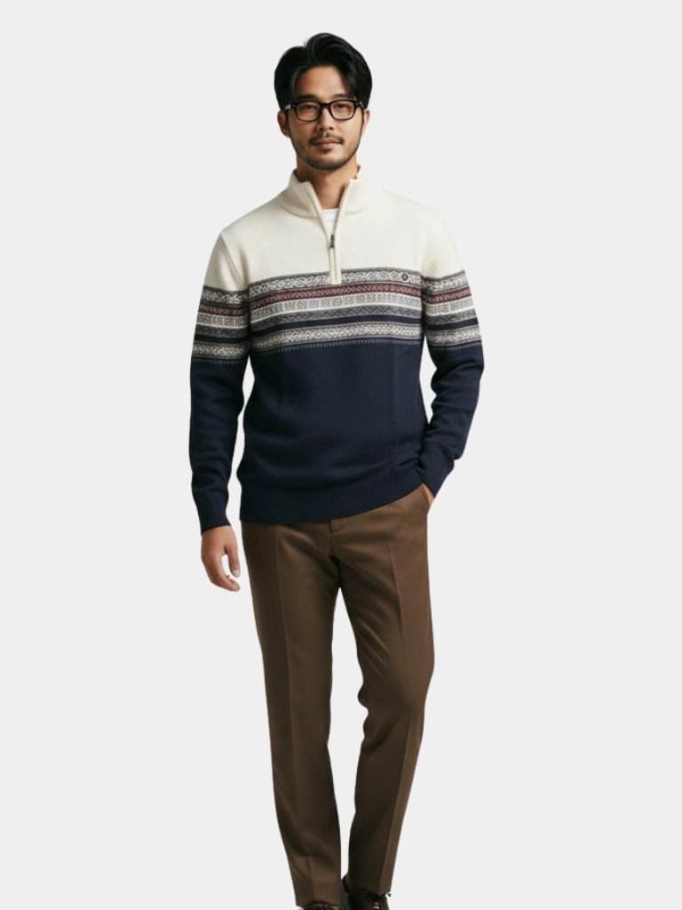 Finnian | Half Zip Knit Pullover Sweater