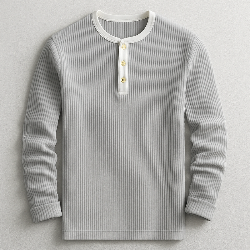 Luca | Waffle Knit Long Sleeve of Refined Comfort