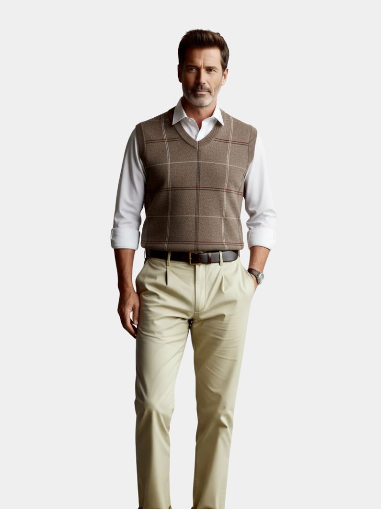 Quillon | Checkered Kinit Vest