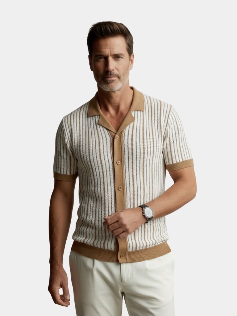 Refined Stripe Knit Polo