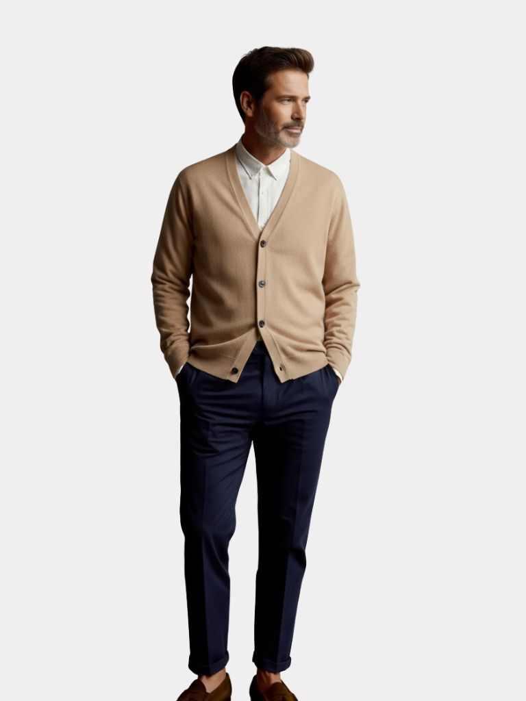 Finlo | Merino Wool V Neck Knitwear Cardigan Sweater