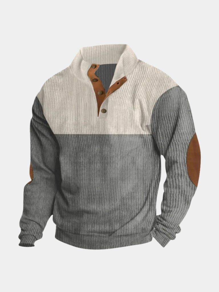 Ronan | High Collar Corduroy Retro Pullover