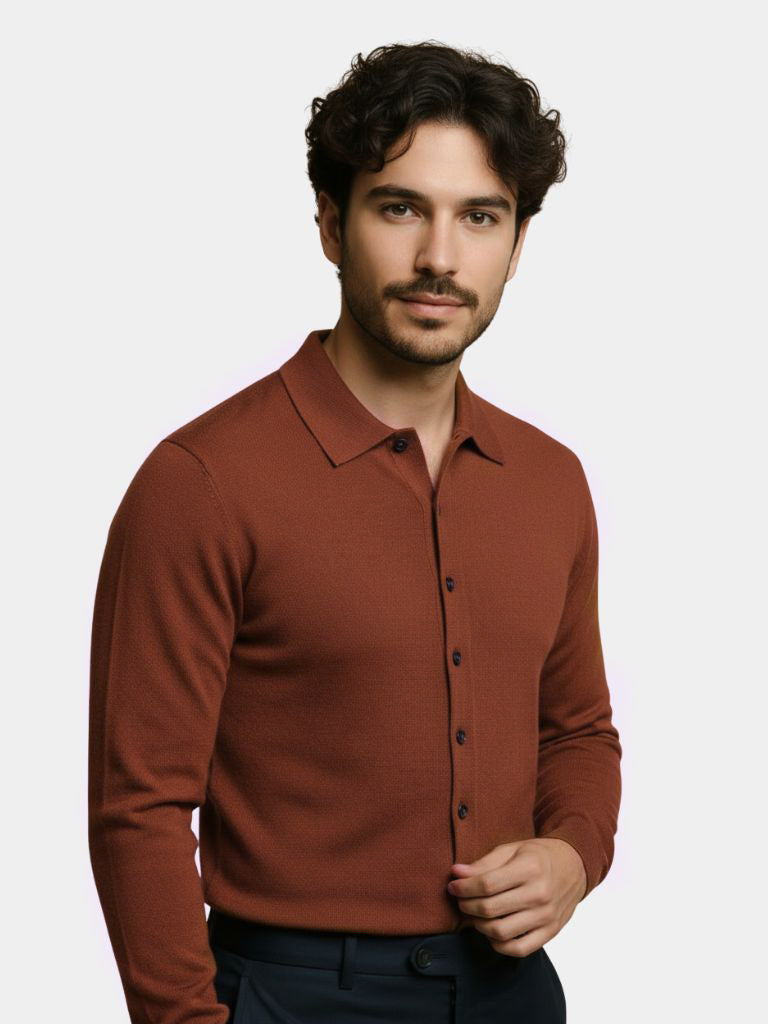 Merrick | Cashmere Polo Cardigan