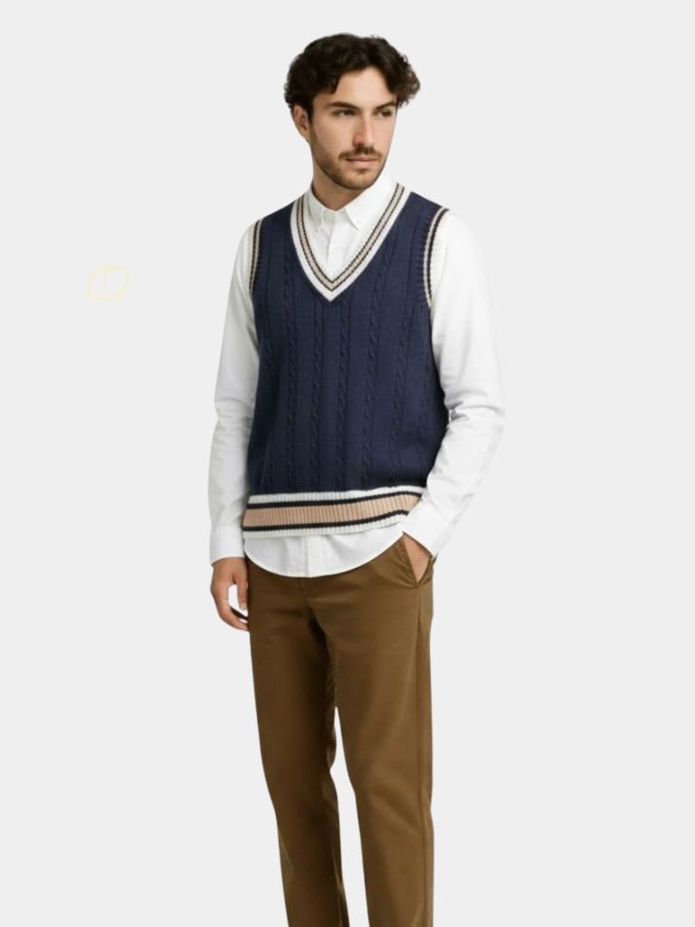 Leif | V Neck Elegant Knit Vest