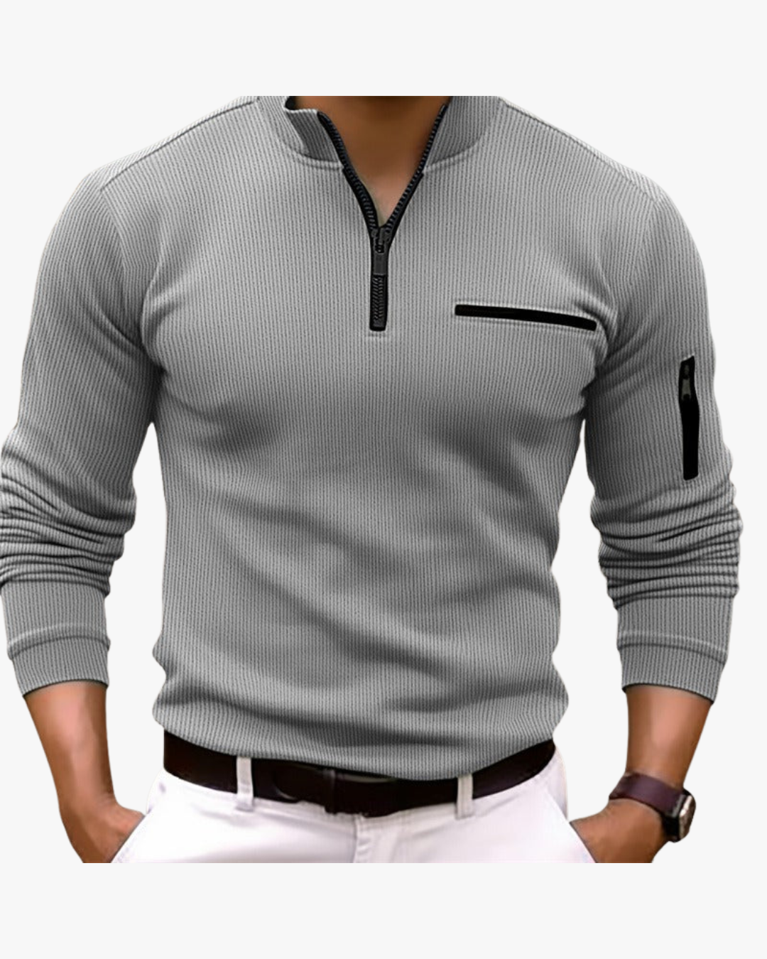 Sporty Zip-Up Long Sleeve