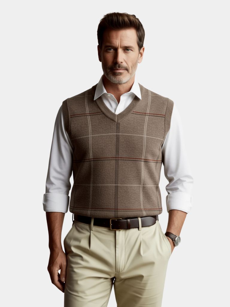 Quillon | Checkered Kinit Vest