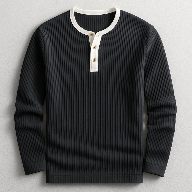 Luca | Waffle Knit Long Sleeve of Refined Comfort