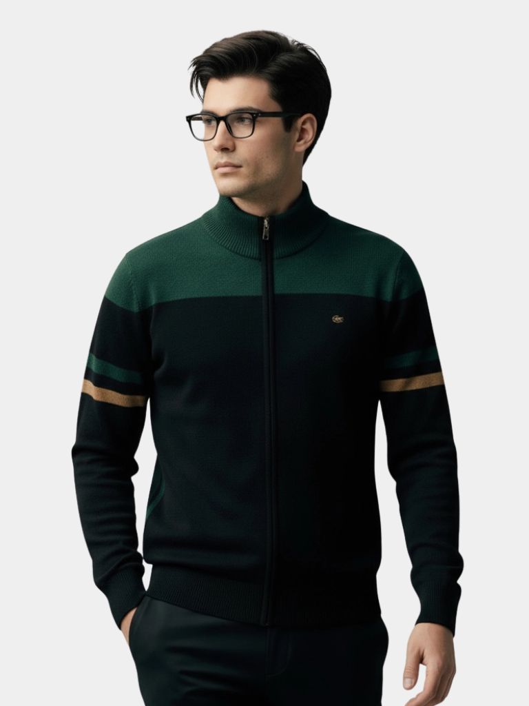 Wystan | Cardigan Sweater Zipper Standing Collar Knitwear