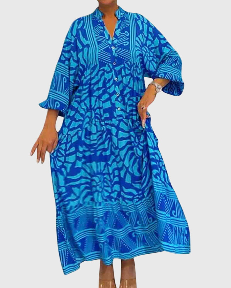 Delilah | Elegant V-Neck Summer Maxi Dress