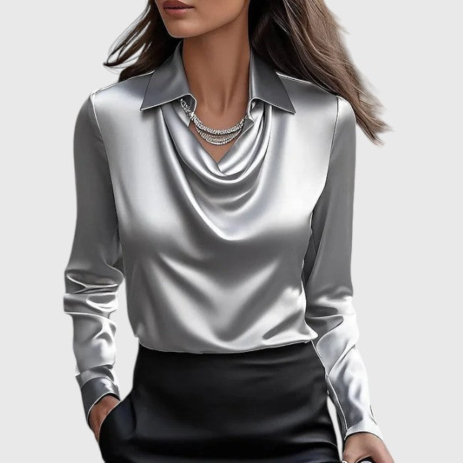 Sara | Satin Elegance Blouse