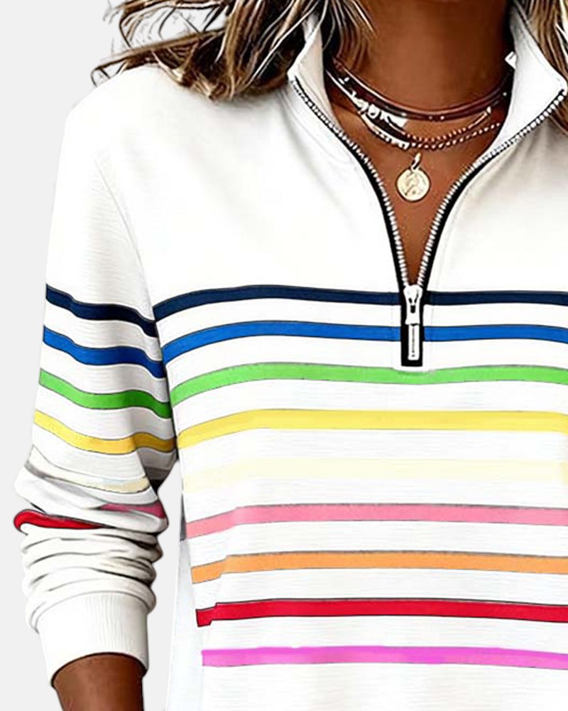 Vienna | Cozy Rainbow Zip Top