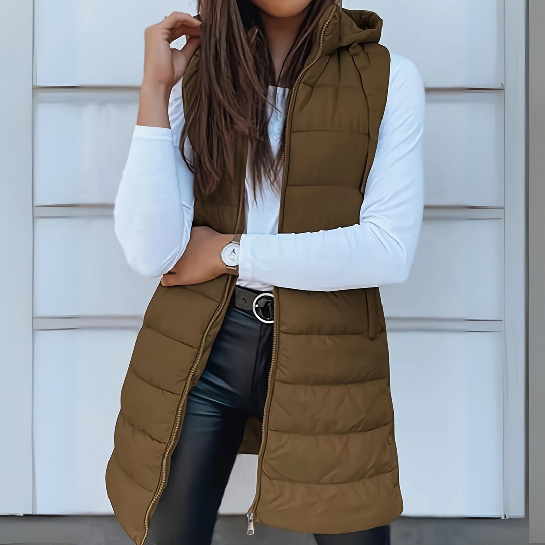 Mitchelle | Casual Long Sleeveless Puffer Vest