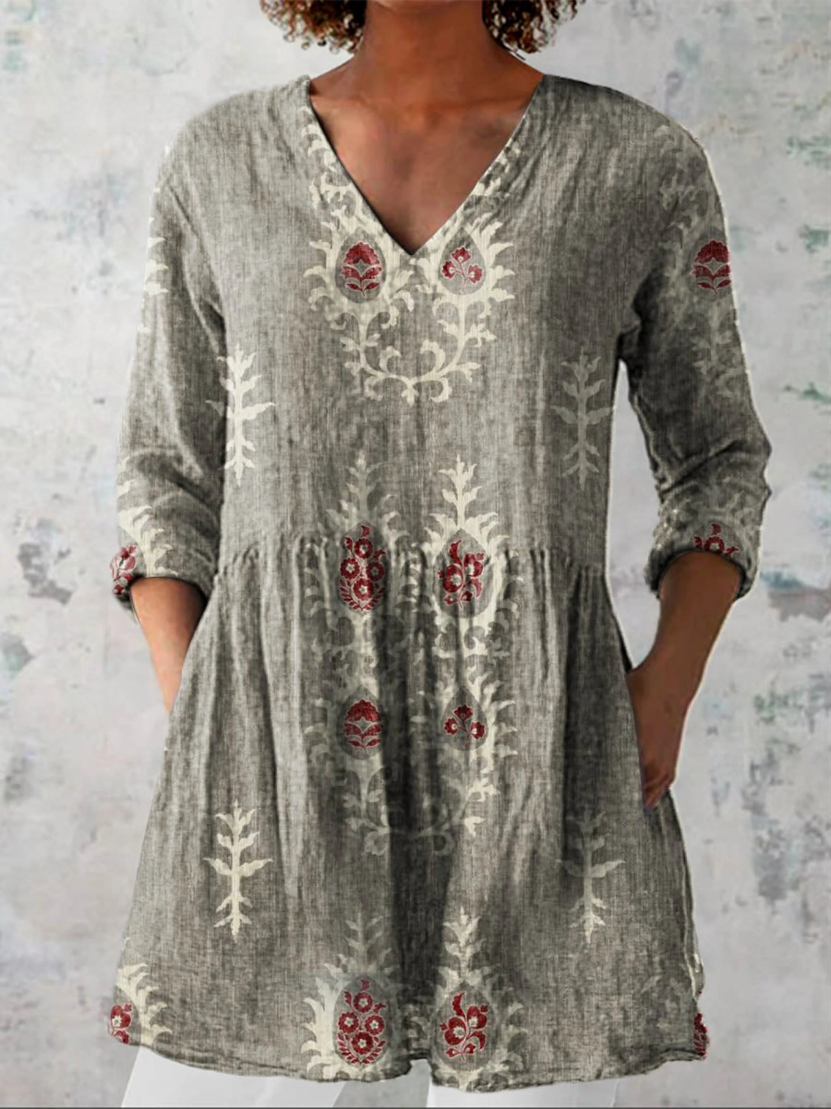Scarlett | Ethnic Linen Art Tunic