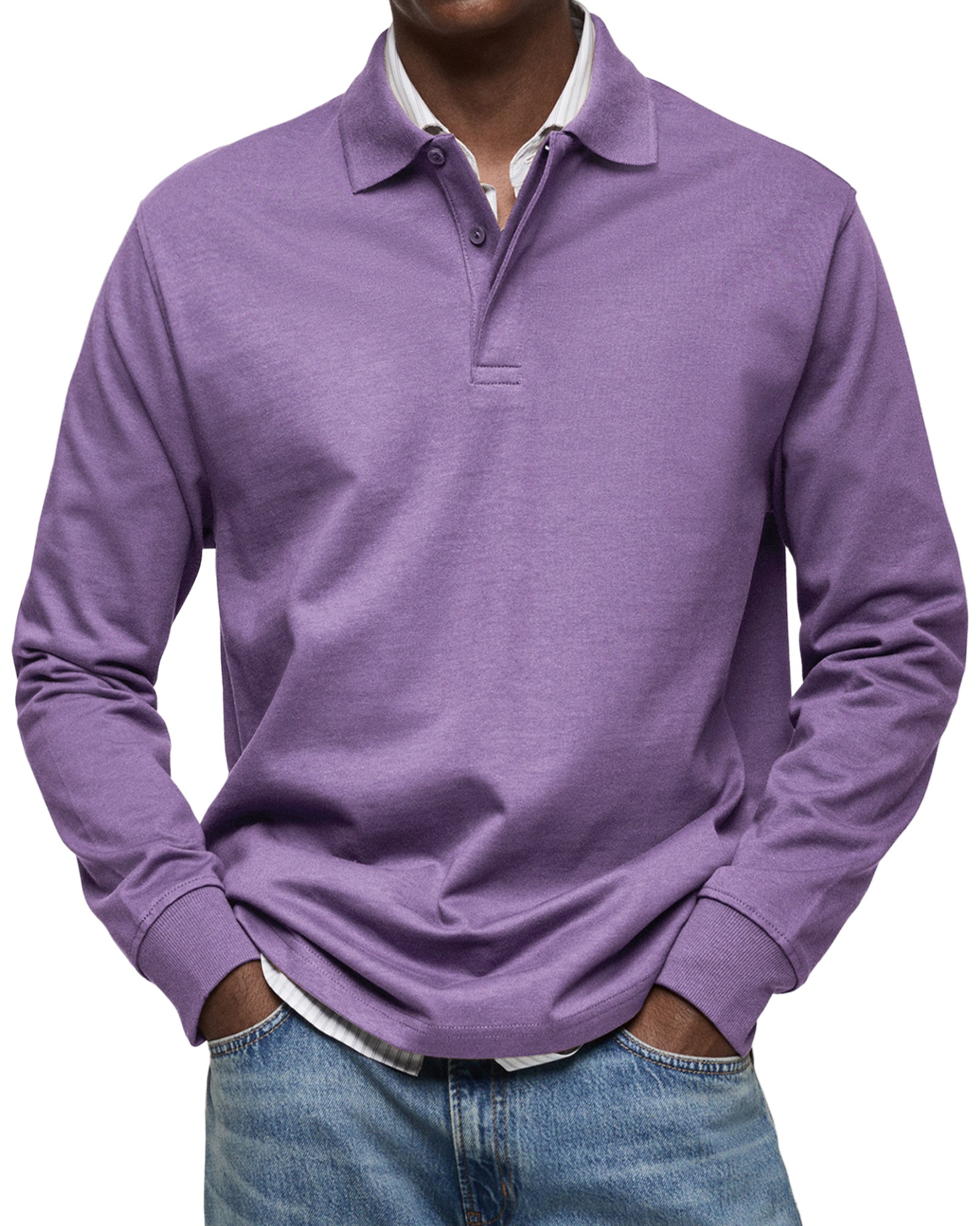 Caleb | Casual Long Sleeve Polo Shirt