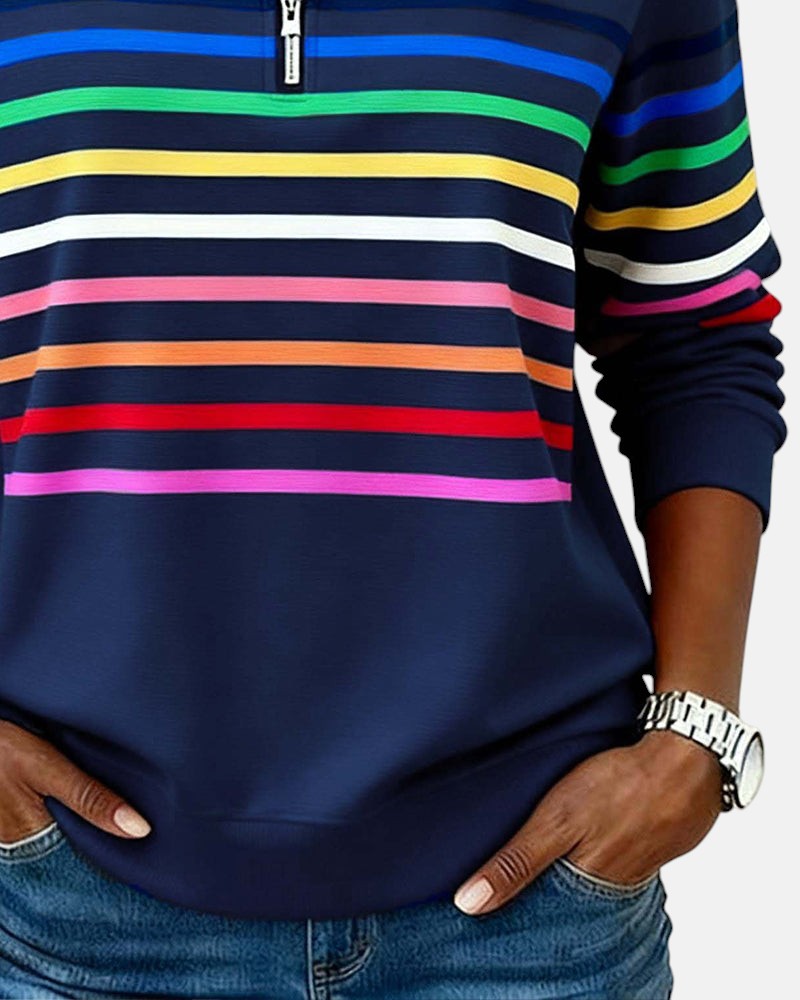 Vienna | Cozy Rainbow Zip Top
