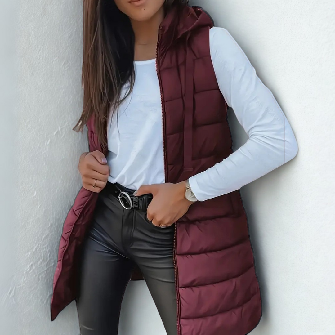Mitchelle | Casual Long Sleeveless Puffer Vest