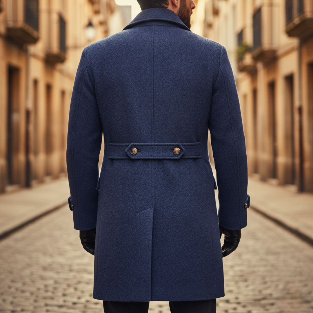 Tailored Wool Blend Overcoat