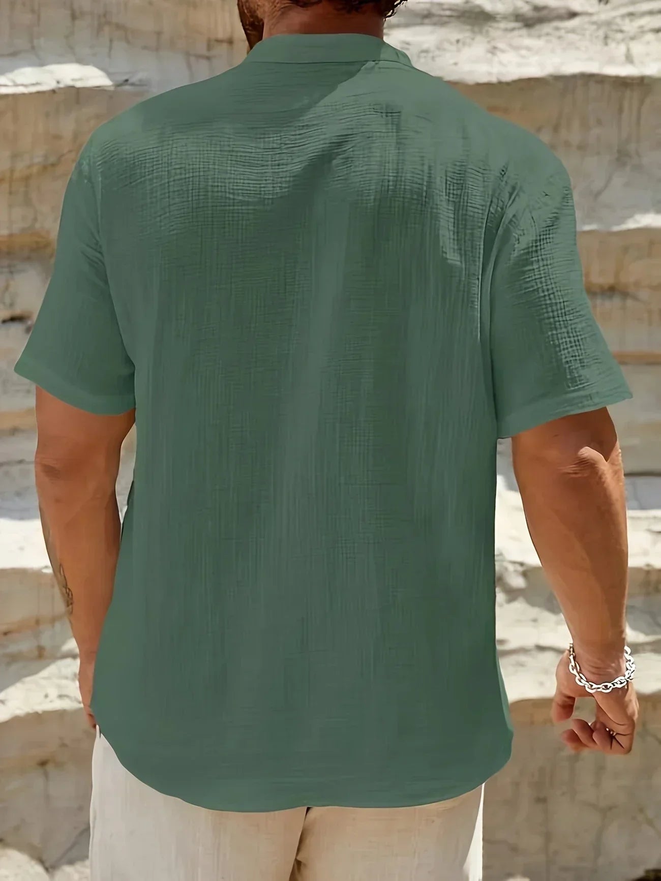 Christian | Elegant Summer Shirt with High Collar