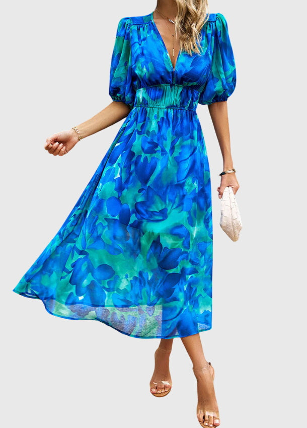 Willow | Vibrant Smocked Floral Midi Dress