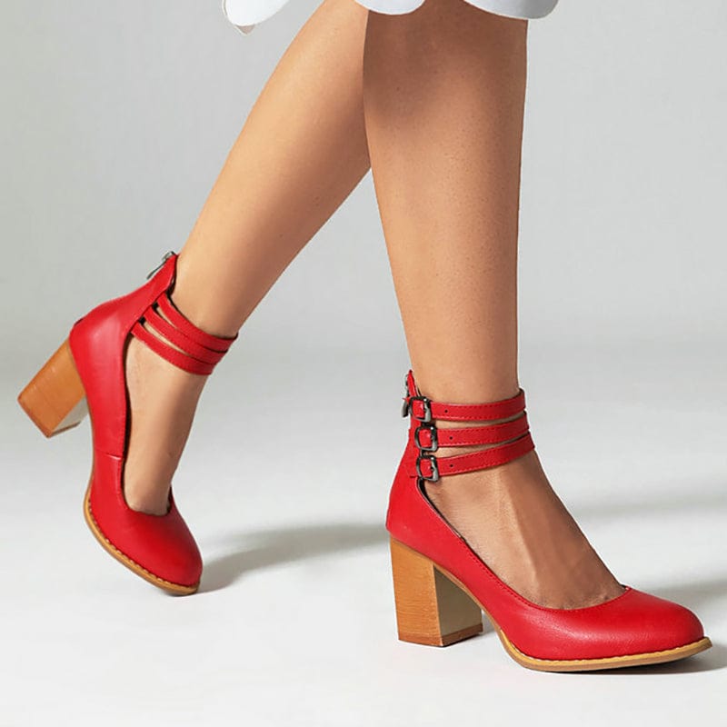 Vivienne | Triple Buckle Heels