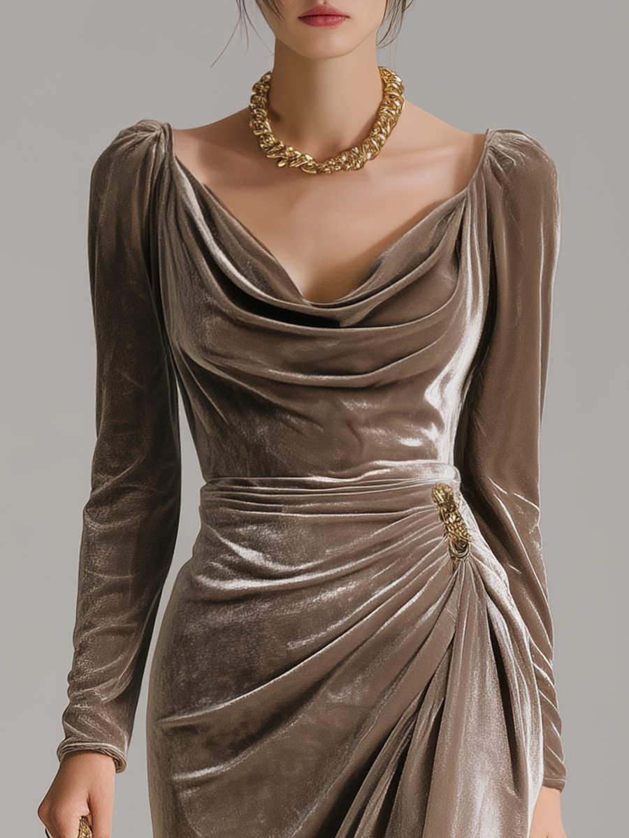 Isla | Radiant Grace Evening Midi Dress