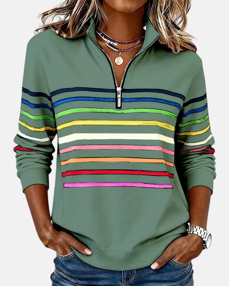 Vienna | Cozy Rainbow Zip Top