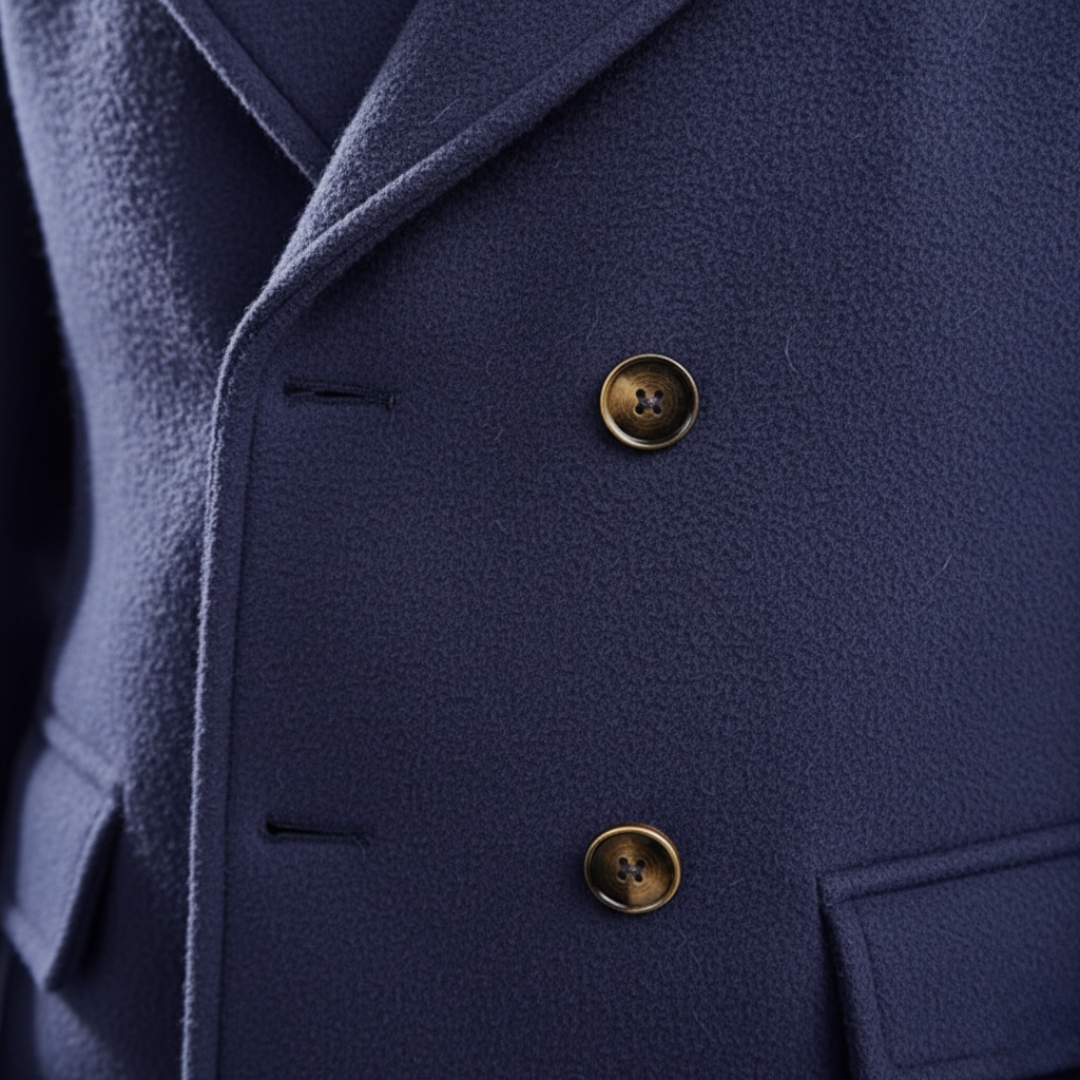 Tailored Wool Blend Overcoat