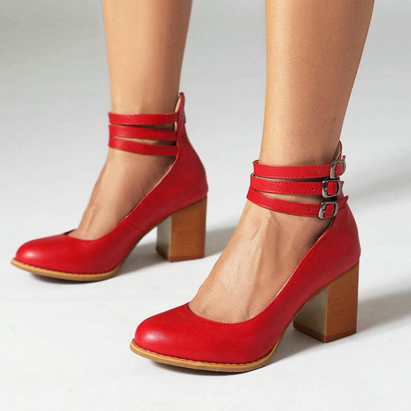 Vivienne | Triple Buckle Heels