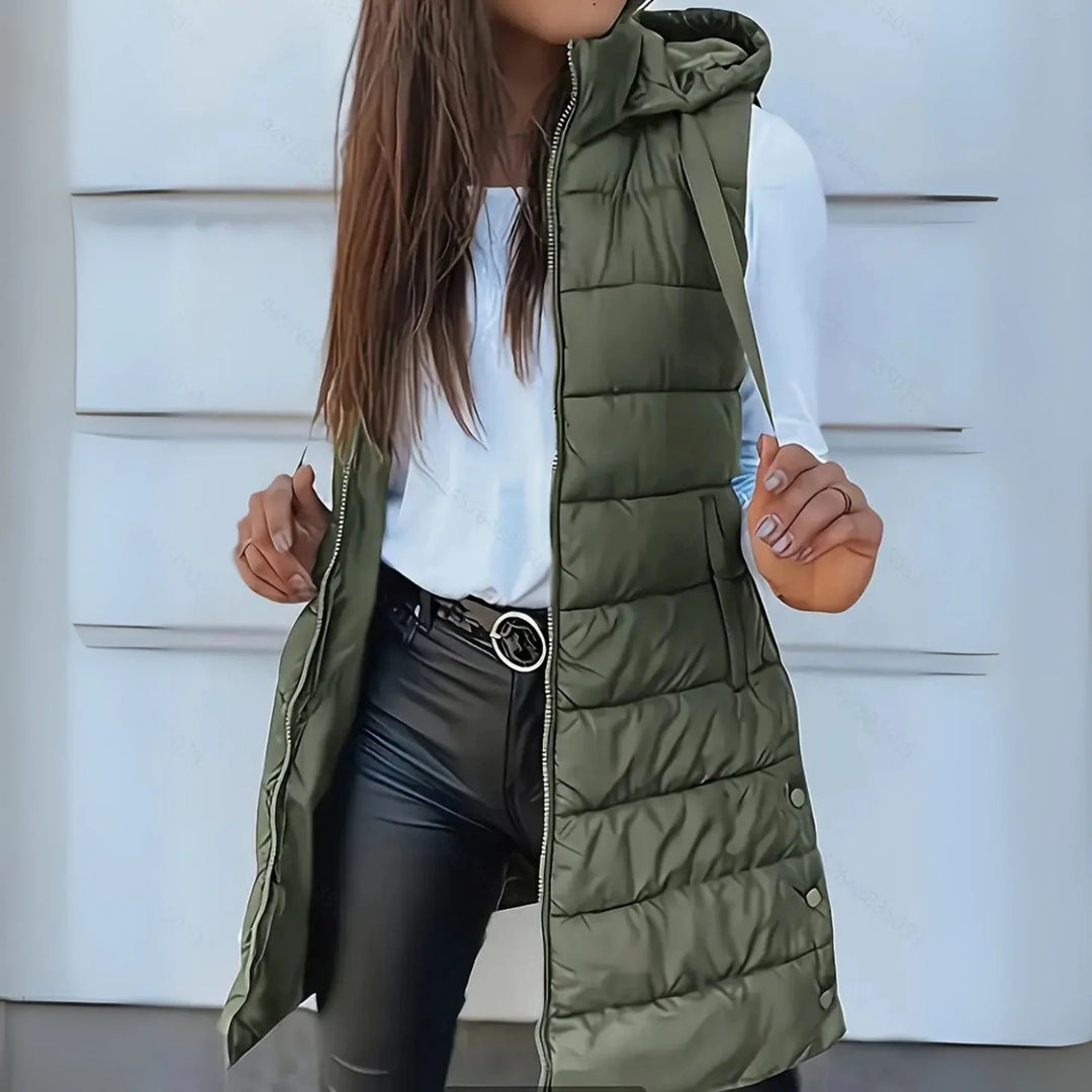 Mitchelle | Casual Long Sleeveless Puffer Vest