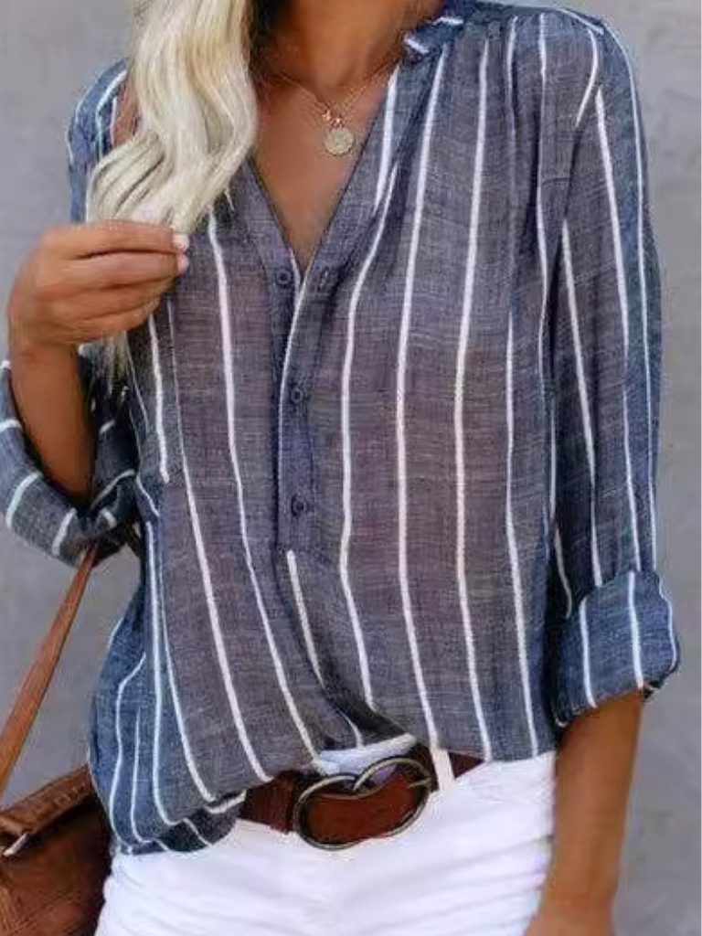 Janelle | Striped Button-Down Beauty