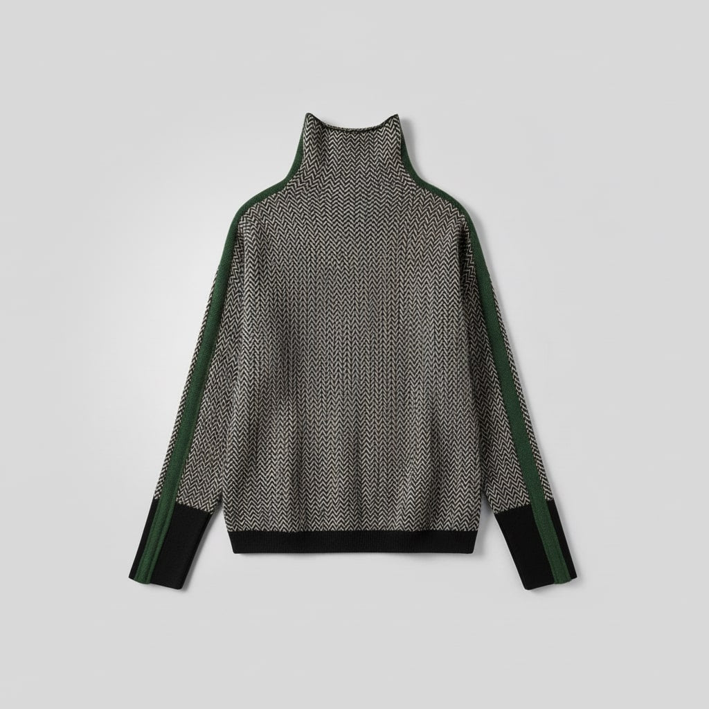 Elara | Chic Striped Turtleneck