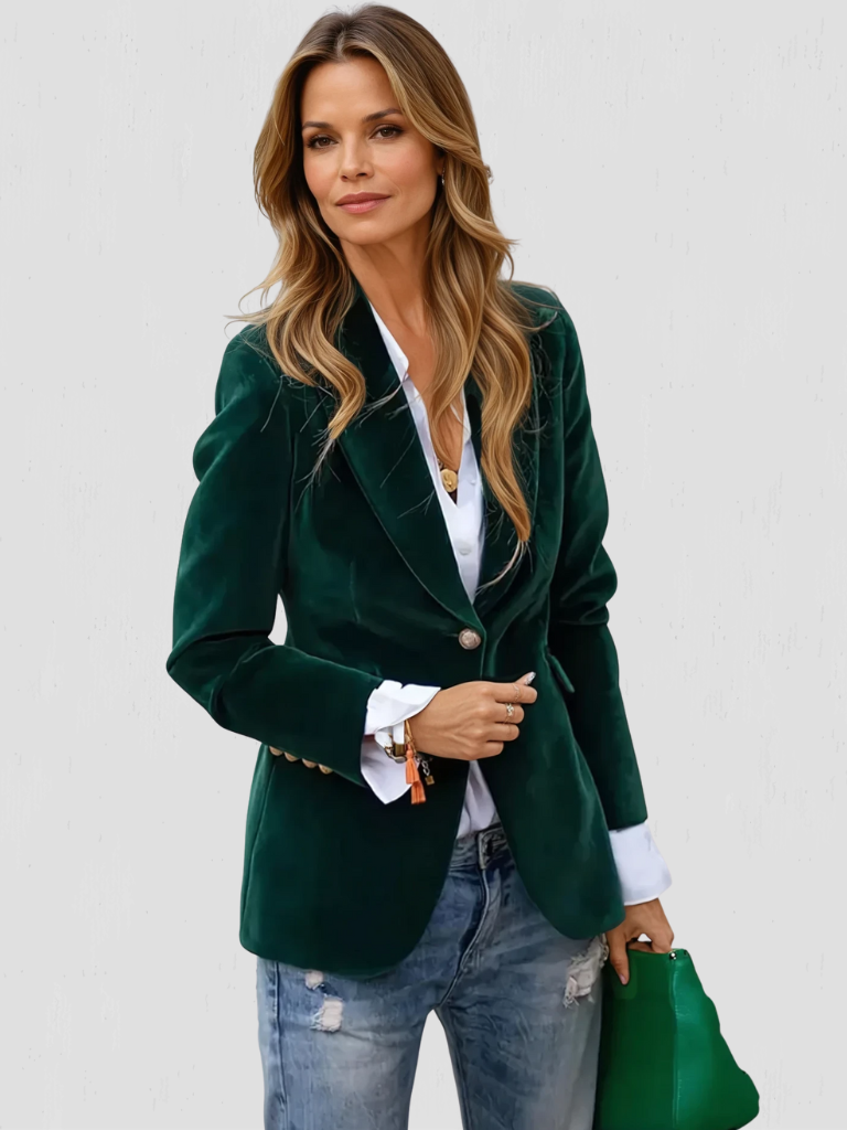 Luna | Sleek Velvet-Look Blazer