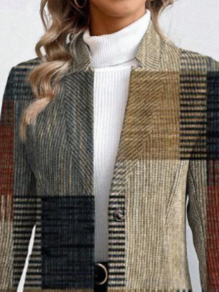 Emma | Tailored Plaid Statement Coat