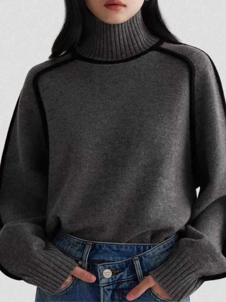 Eloise | Sweater of Modern Contrast Elegance