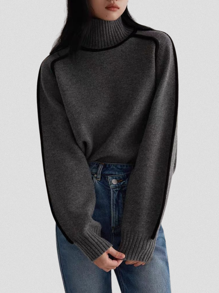Eloise | Sweater of Modern Contrast Elegance