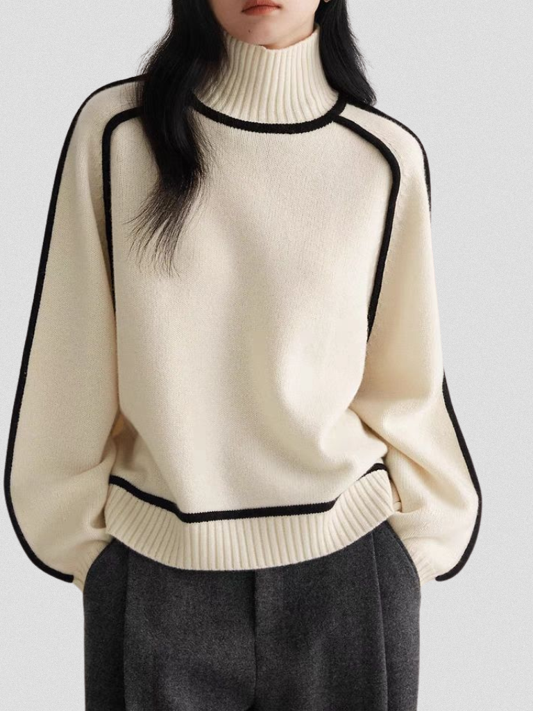 Eloise | Sweater of Modern Contrast Elegance