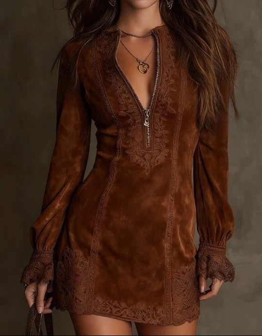Ophelia | Blue Lace Mini Dress
