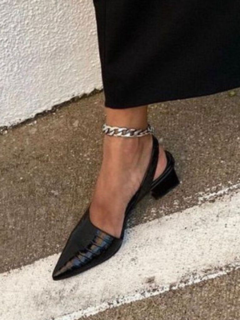 Mae | Croc-Effect Slingback Heels of Effortless Grace