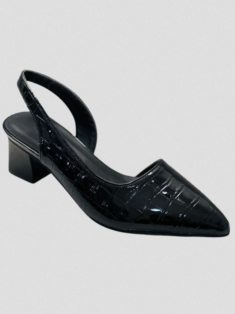 Mae | Croc-Effect Slingback Heels of Effortless Grace